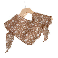 Linen Cotton Blend Solid & Printed Triangle Scarf Shawl for Neck Protection