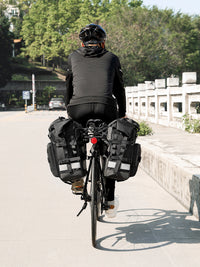 SANXDI Bicycle Pannier Bag, Large Capacity Waterproof Bike Rack Bag for Mountain Bikes, Long Distance Cycling Tail Bag
