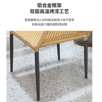 Outdoor Rattan Patio Dining Set with Umbrella Hole, All-Weather Wicker Table and Chairs for Garden, Balcony, Cafe