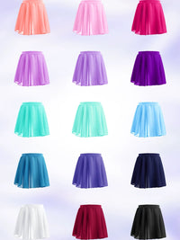 Girls' Chiffon Ballet Skirt for Dance Practice & Exams - One-Piece Tie-Waist Design