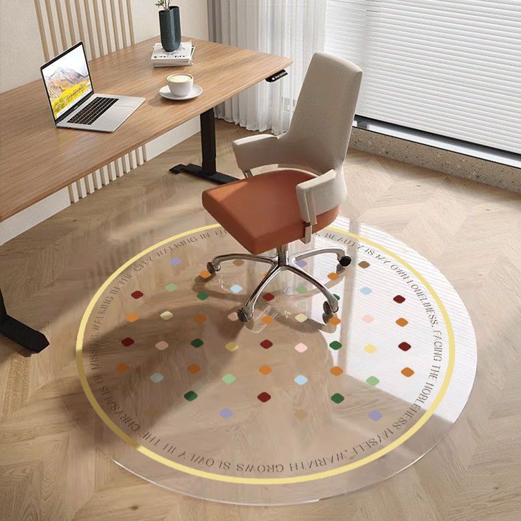Round Transparent PVC Floor Mat for Desk Chair, Washable Floor Protector