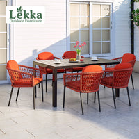 Rattan Wicker Outdoor Dining Set with Table and Chairs for Patio Garden Balcony