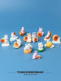 Cute Rabbit Blind Bag Figurines & Miniature Ornaments for Desk Decor and Micro Landscapes