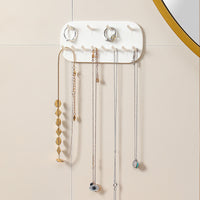 Wall-Mounted Jewelry Organizer Hooks for Rings, Earrings, and Necklaces - Punch-Free Adhesive Holder