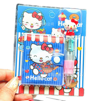 Hello Kitty Notebook Set with Four-Color Pen, High-Value Snap-Button Diary for Students