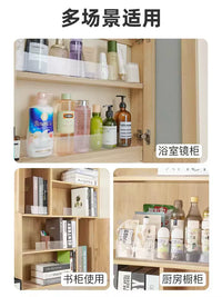 Clear Acrylic Cabinet Shelf Dividers for Bathroom Vanity Organization, Anti-Fall Cosmetic Storage Panels