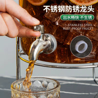 Cold Water Pitcher Glass Jug for Iced Tea Home Storage High Temperature Resistant Beverage Dispenser Refrigerator Fruit Tea High Borosilicate