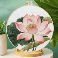 Elegant Lotus Embroidery Kit for Beginners - DIY Decorative Art