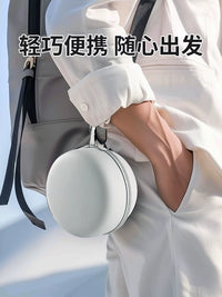 Portable Travel U-Shaped Neck Pillow with Round Storage Case for Airplanes, Trains, and Cars