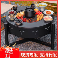 Portable Outdoor Fire Pit Grill Set for Camping and Patio