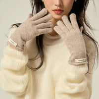 Upgraded 100% Pure Wool Touchscreen Gloves for Women - Warm Winter Cycling Full Finger Gloves