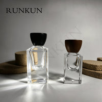 100ml Luxury Thick-Bottom Glass Perfume Spray Bottle with Wooden Cap