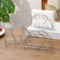 Half-Round Iron Art Tissue Holder Stand, Living Room Napkin Dispenser, Vertical Paper Towel Storage, Stainless Steel