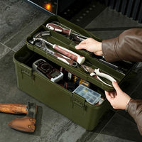 Portable Multi-layer Storage Box with Handle for Tools, Camping, and Car Organization