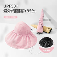 Women's Empty Top Sun Visor Hat Wide Brim UV Protection Fisherman Cap