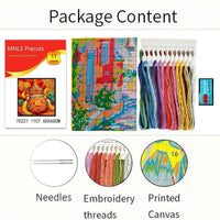 Lucky Gourd Cross Stitch Kit for Living Room Entrance