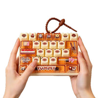 Kitten Bakery Decompression 26-Key Keyboard Keychain for Bags and Toys