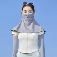 2024 New Full Face UV Protection Sun Mask for Women, Ice Silk Summer Driving Neck and Face Sunshade