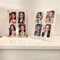Acrylic 4-Slot Photocard Holder, 3-inch Instax Photo Frame with Grooves, Desktop Display Stand, Ins Style Decor