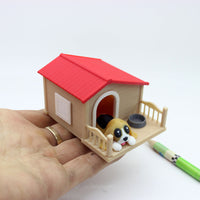 1:12 Dollhouse Miniature Dog House with Food Bowl and Puppy Pet Supplies