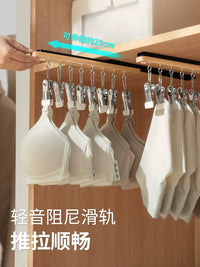 Pull-Out Closet Organizer for Hats, Underwear, and Socks with 8/12 Clips