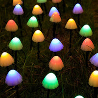 Solar LED Mushroom String Lights Outdoor Garden Pathway Decorative Landscape Lamps for Patio Yard