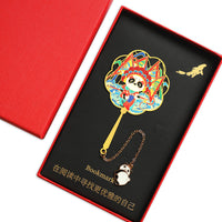 Panda Opera Metal Bookmark Chinese Sichuan Face-Changing Art Souvenir Gift