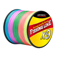 9-Strand Braided PE Fishing Line for Night Fishing, 200m/300m, Multicolor
