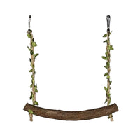 Natural Wood Bird Perch Swing Toy for Parrots and Small Birds, Chew-Resistant Climbing and Grinding Toy
