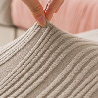 Two-Tone Striped Fleece Jacquard Fabric for Apparel and Home Decor