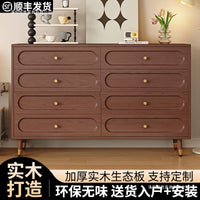 New Chinese Style Solid Wood Chest of Drawers with Storage for Bedroom Living Room Dining Room