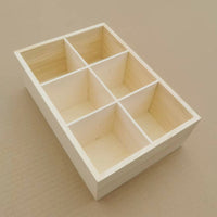 Wooden Multi-Compartment Storage Box for Collectibles and Desk Organization