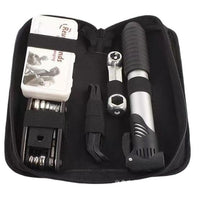 Bicycle Repair Kit with Tire Pump, Patch, Wrench Set for Mountain Bikes, Multi-tool for Outdoor Cycling