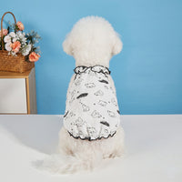 Pet Bubble Wrinkle Dress for Spring/Summer - Soft Princess Style with Cartoon Pattern