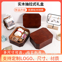 Vintage Wooden Gift Box with Lid for Storage and Gifting
