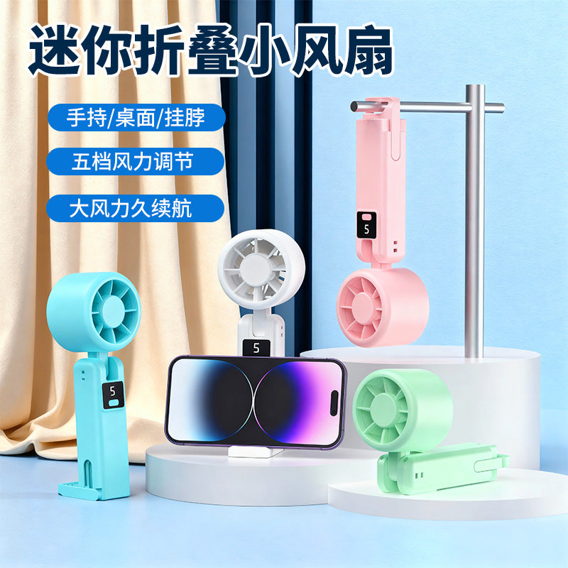 Portable Neck Fan Handheld Foldable Turbine Fan for Outdoor Travel