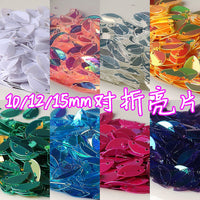Eye-shaped Folded Sequin PVC Double-Hole Beads for DIY Garment & Jewelry Accessories