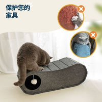 Felt Cat Tunnel Bed Scratch-Resistant Warm Hideaway for All Seasons