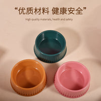 Round Plastic Pet Bowl for Cats and Dogs, Easy to Clean, Large Capacity, Durable