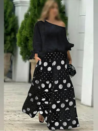 Women's Casual Printed Two-Piece Outfit with Top and Pants
