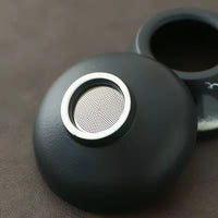 Creative Black Pottery Tea Infuser Set with Stainless Steel Filter Screen for Kung Fu Tea Ceremony