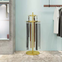 Luxury Round Leather Belt Tie Scarf Organizer Rack Floor Standing Underwear Socks Display Stand