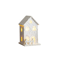 Christmas LED Light-Up Wooden House Ornaments for Desktop and Window Display