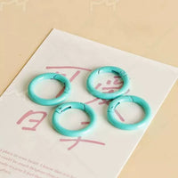 DIY Colorful Enamel Spring Snap Hook Round Key Ring Buckle for Jewelry Making 25mm