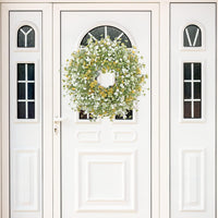 Artificial Camellia Eucalyptus Wreath for Home Decor and Festivals