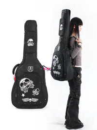 Skull Collection Punk Style Padded Gig Bag for Acoustic, Electric Guitar, or Bass