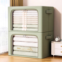 Oxford Cloth Large Window Storage Box for Clothes, Quilts, and Wardrobe Organization