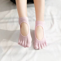 Women's Cotton Non-Slip Toeless Yoga Pilates Socks with Arch Support for Fitness Dance