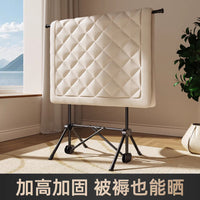 Foldable Carbon Steel Garment Rack with Adjustable Height for Bedroom and Indoor Use