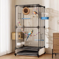 Large Bird Cage for Parrots, Mynahs, and Other Small Birds - Deluxe Breeding Aviary with Optional Wheels